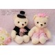 Boneka Wedding Teddy bear Soft Pink (B)