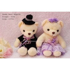 Boneka Wedding Teddy bear Purple (B)