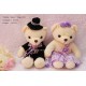 Boneka Wedding Teddy bear Purple (B)